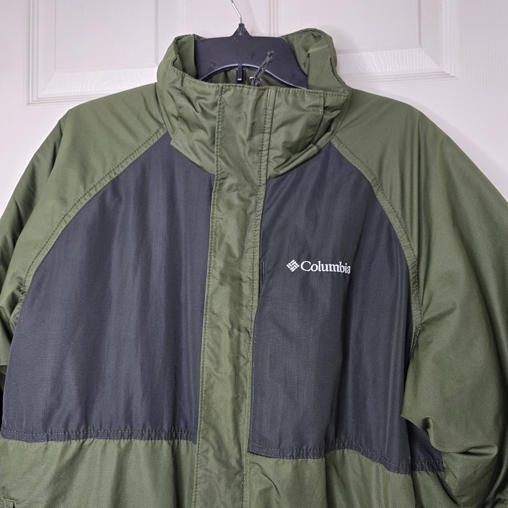 Green black zip front coat Columbia Mens L - Picture 2 of 16
